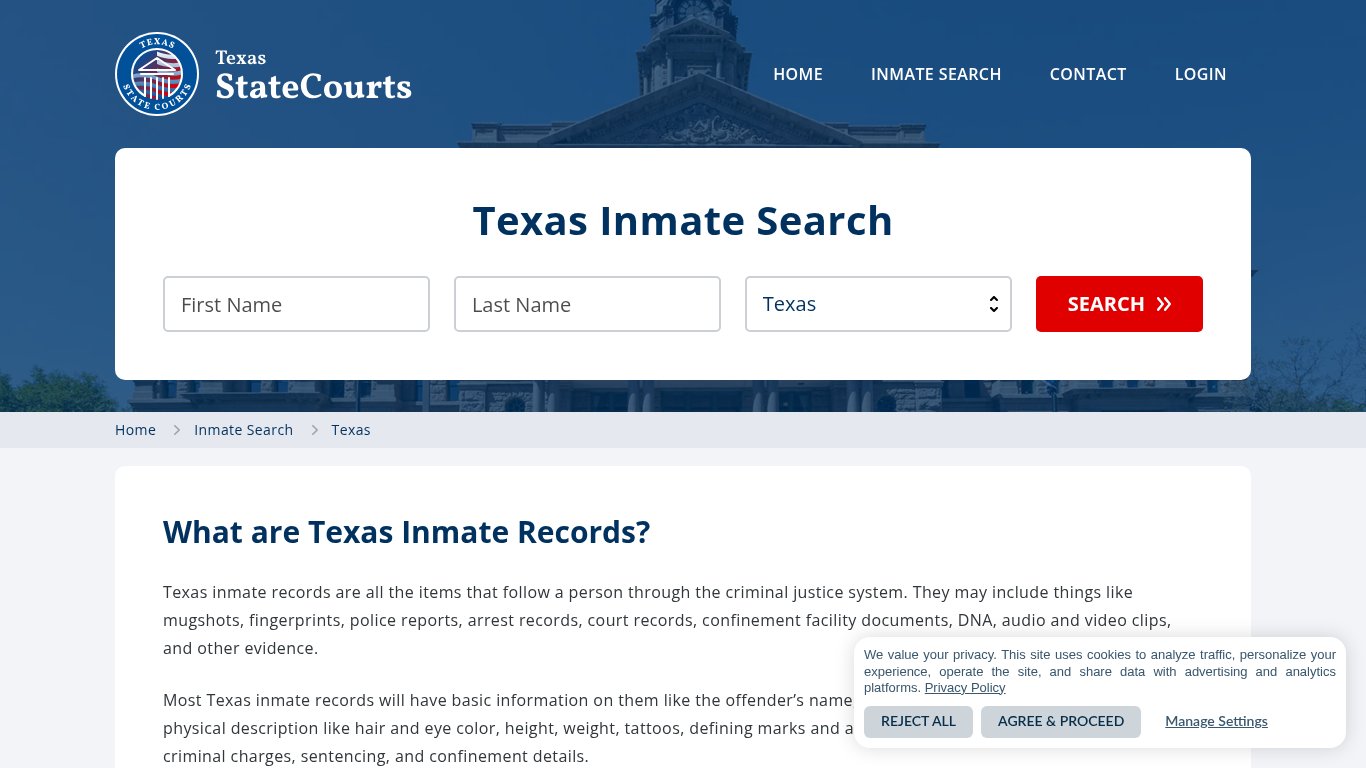 Texas Inmate Search, Prison and Jail Information - StateCourts