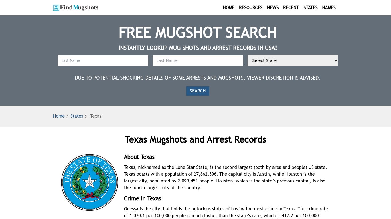 Find Texas Mugshots - Find Mugshots